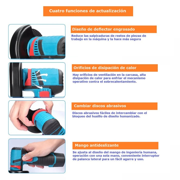 Amoladora Angular Flex + x2 Baterías