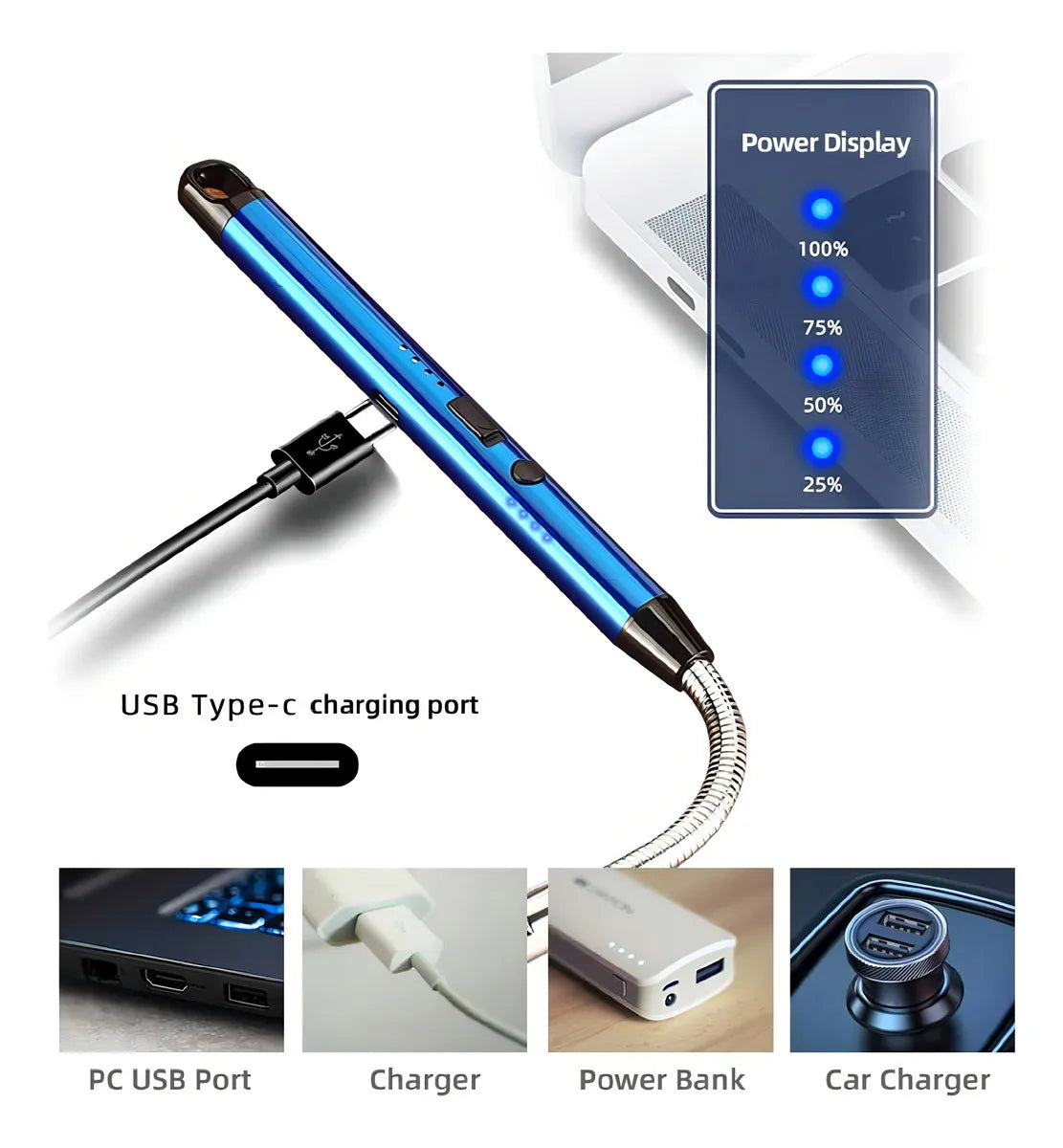 Encendedor Eléctrico Recargable Portátil