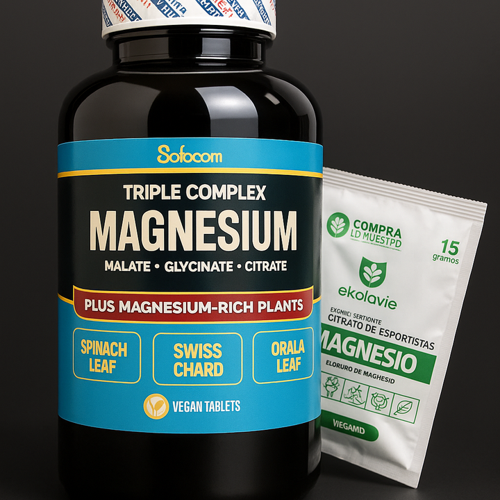 Magnesio Americano 60 cápsulas + Sachet Cloruro – Energía y Bienestar