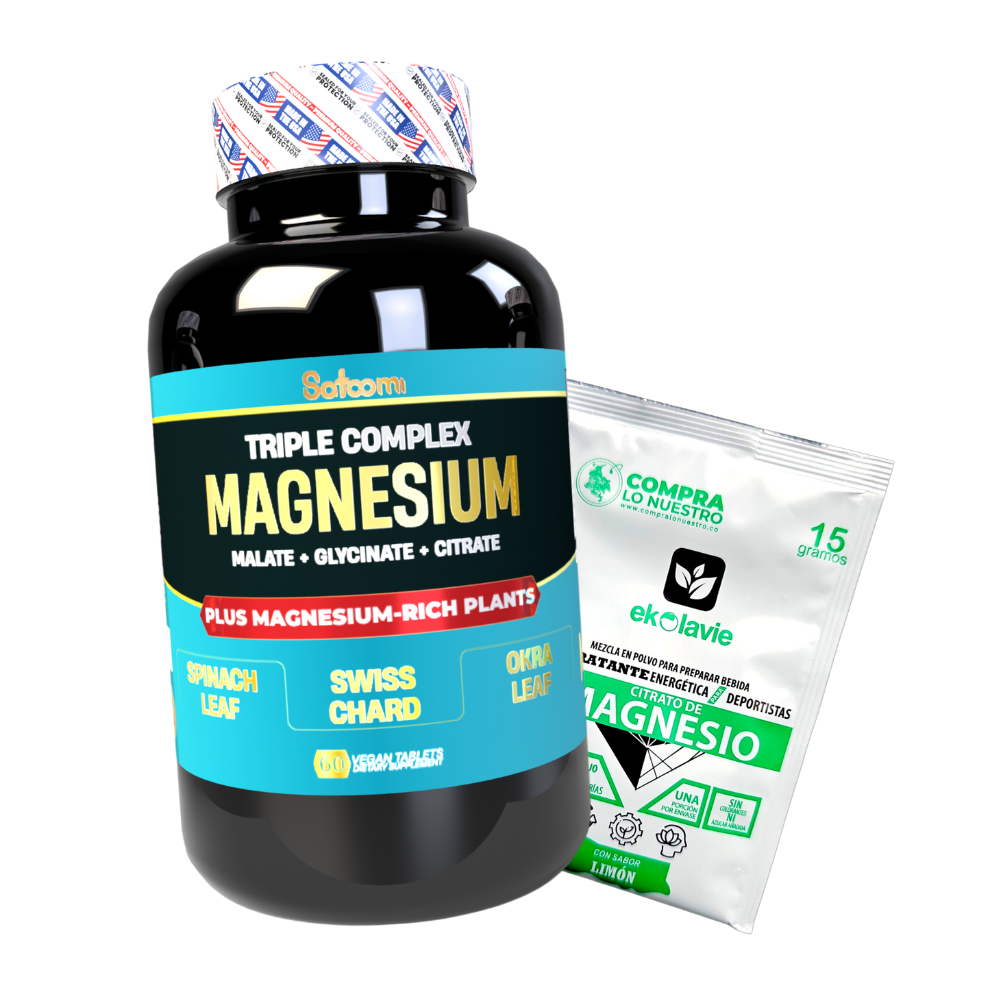 Magnesio Americano 60 cápsulas + Sachet Cloruro – Energía y Bienestar